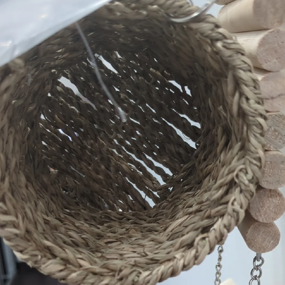 Natural Wood and Rope Bird Toy